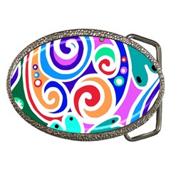 Crazy Pop Art - Doodle Circles   Belt Buckles by ConteMonfrey