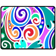 Crazy Pop Art - Doodle Circles   Fleece Blanket (medium)