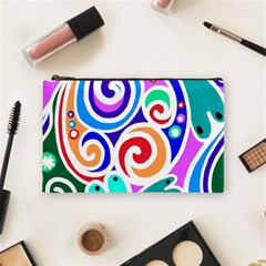 Crazy Pop Art - Doodle Circles   Cosmetic Bag (medium) by ConteMonfrey