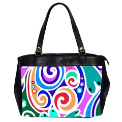 Crazy Pop Art - Doodle Circles   Oversize Office Handbag (2 Sides) by ConteMonfrey