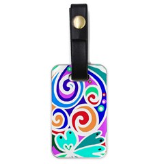 Crazy Pop Art - Doodle Circles   Luggage Tag (one Side) by ConteMonfrey