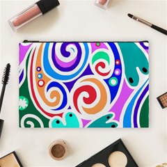 Crazy Pop Art - Doodle Circles   Cosmetic Bag (large) by ConteMonfrey