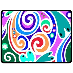 Crazy Pop Art - Doodle Circles   Fleece Blanket (large) by ConteMonfrey