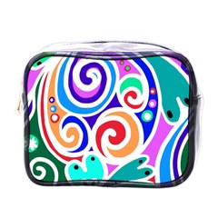 Crazy Pop Art - Doodle Circles   Mini Toiletries Bag (one Side) by ConteMonfrey