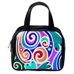 Crazy Pop Art - Doodle Circles   Classic Handbag (one Side)