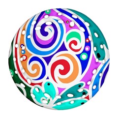 Crazy Pop Art - Doodle Circles   Ornament (round Filigree) by ConteMonfrey