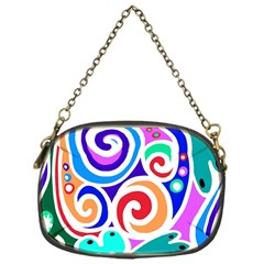 Crazy Pop Art - Doodle Circles   Chain Purse (one Side) by ConteMonfrey