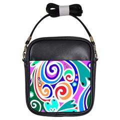 Crazy Pop Art - Doodle Circles   Girls Sling Bag by ConteMonfrey