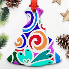 Crazy Pop Art - Doodle Circles   Christmas Tree Ornament (two Sides) by ConteMonfrey