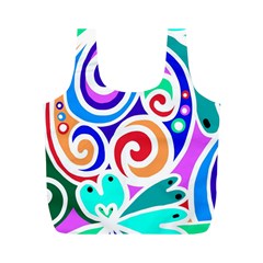 Crazy Pop Art - Doodle Circles   Full Print Recycle Bag (m) by ConteMonfrey