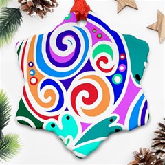 Crazy Pop Art - Doodle Circles   Ornament (snowflake) by ConteMonfrey