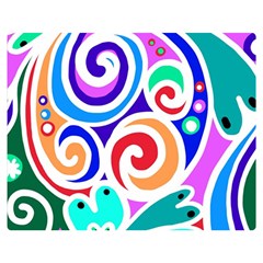 Crazy Pop Art - Doodle Circles   Two Sides Premium Plush Fleece Blanket (medium) by ConteMonfrey