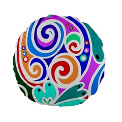 Crazy Pop Art - Doodle Circles   Standard 15  Premium Round Cushions by ConteMonfrey