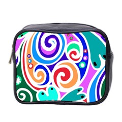 Crazy Pop Art - Doodle Circles   Mini Toiletries Bag (two Sides) by ConteMonfrey