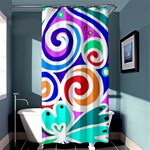 Crazy Pop Art - Doodle Circles   Shower Curtain 36  x 72  (Stall)  Curtain(36 X72 ) - 33.26 x66.24  Curtain(36 X72 )