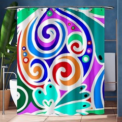 Crazy Pop Art - Doodle Circles   Shower Curtain 60  X 72  (medium)  by ConteMonfrey