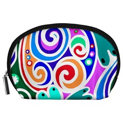 Crazy Pop Art - Doodle Circles   Accessory Pouch (large) by ConteMonfrey