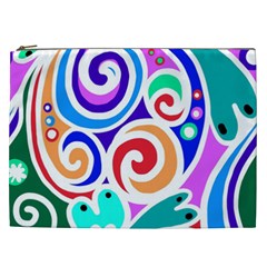 Crazy Pop Art - Doodle Circles   Cosmetic Bag (xxl) by ConteMonfrey