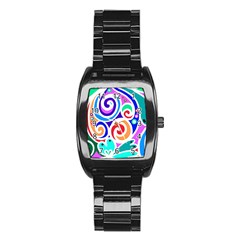 Crazy Pop Art - Doodle Circles   Stainless Steel Barrel Watch by ConteMonfrey