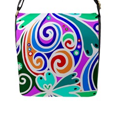 Crazy Pop Art - Doodle Circles   Flap Closure Messenger Bag (l) by ConteMonfrey