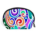 Crazy Pop Art - Doodle Circles   Accessory Pouch (Large) Front