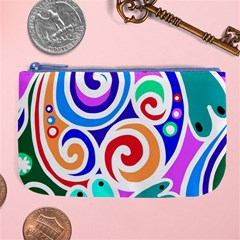 Crazy Pop Art - Doodle Circles   Large Coin Purse by ConteMonfrey