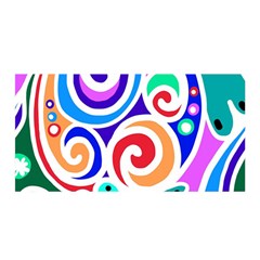 Crazy Pop Art - Doodle Circles   Satin Wrap 35  X 70  by ConteMonfrey