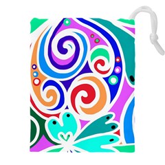 Crazy Pop Art - Doodle Circles   Drawstring Pouch (5xl) by ConteMonfrey