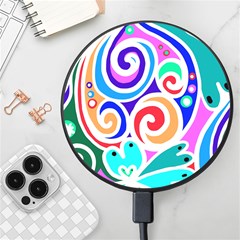 Crazy Pop Art - Doodle Circles   Wireless Fast Charger(black)