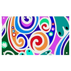 Crazy Pop Art - Doodle Circles   Banner And Sign 7  X 4  by ConteMonfrey