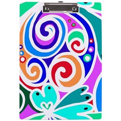 Crazy Pop Art - Doodle Circles   A4 Acrylic Clipboard by ConteMonfrey