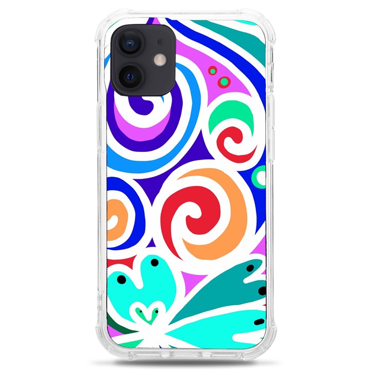 Crazy Pop Art - Doodle Circles   iPhone 12 mini TPU UV Print Case	