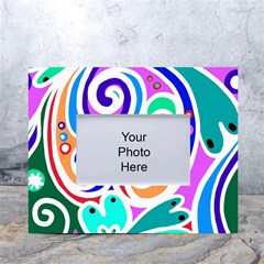 Crazy Pop Art - Doodle Circles   White Tabletop Photo Frame 4 x6  by ConteMonfrey