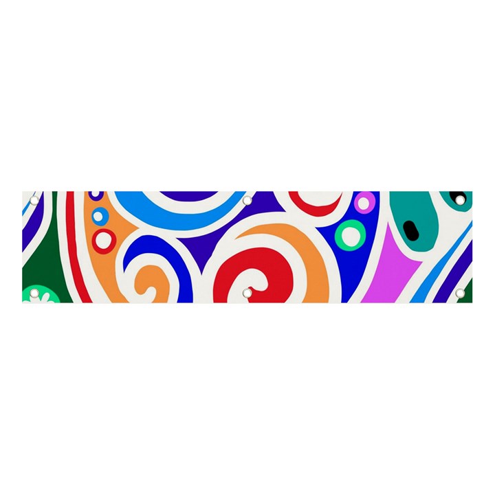 Crazy Pop Art - Doodle Circles   Banner and Sign 4  x 1 