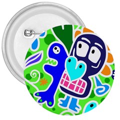 Crazy Pop Art - Doodle Skulls  3  Buttons by ConteMonfrey