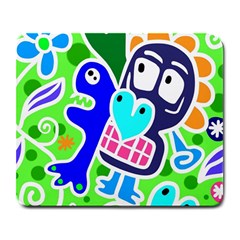 Crazy Pop Art - Doodle Skulls  Large Mousepad by ConteMonfrey