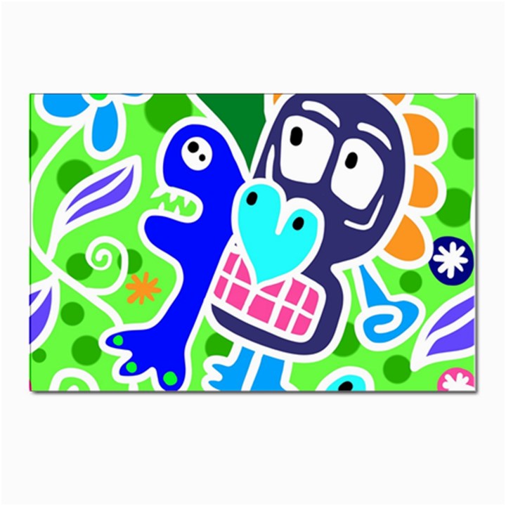 Crazy Pop Art - Doodle Skulls  Postcard 4 x 6  (Pkg of 10)