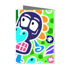 Crazy Pop Art - Doodle Skulls  Mini Greeting Cards (pkg Of 8)