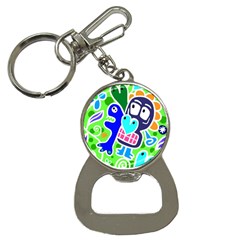 Crazy Pop Art - Doodle Skulls  Bottle Opener Key Chain by ConteMonfrey