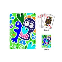 Crazy Pop Art - Doodle Skulls  Playing Cards Single Design (mini)