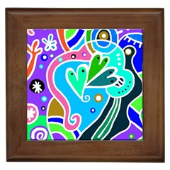 Crazy Pop Art - Doodle Hearts   Framed Tile by ConteMonfrey