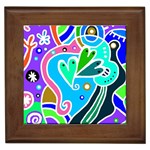 Crazy Pop Art - Doodle Hearts   Framed Tile Front