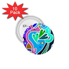 Crazy Pop Art - Doodle Hearts   1 75  Buttons (10 Pack) by ConteMonfrey