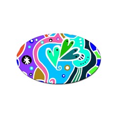 Crazy Pop Art - Doodle Hearts   Sticker (oval) by ConteMonfrey