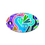 Crazy Pop Art - Doodle Hearts   Sticker (Oval) Front