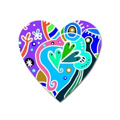 Crazy Pop Art - Doodle Hearts   Heart Magnet by ConteMonfrey