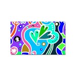 Crazy Pop Art - Doodle Hearts   Sticker Rectangular (100 pack) Front