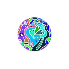 Crazy Pop Art - Doodle Hearts   Golf Ball Marker by ConteMonfrey