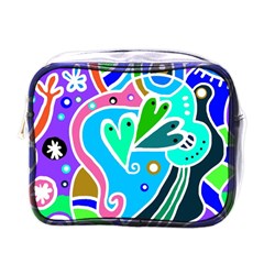 Crazy Pop Art - Doodle Hearts   Mini Toiletries Bag (one Side) by ConteMonfrey