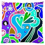 Crazy Pop Art - Doodle Hearts   Large Cushion Case (One Side) Front